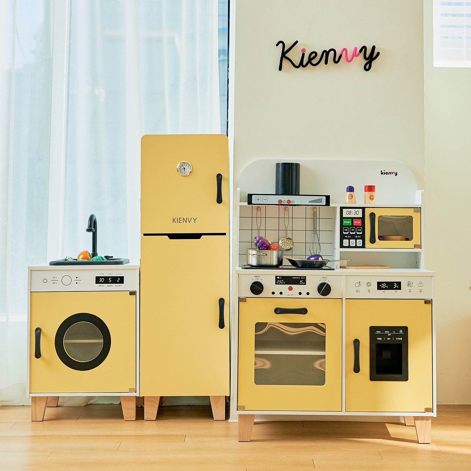 물 나오는 테라피 원목 주방놀이, 버터옐로우, 1개 249,900원