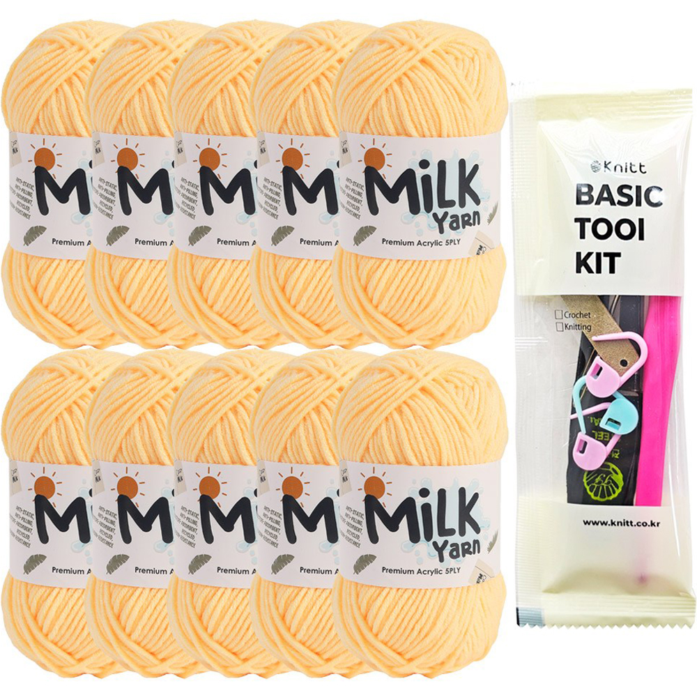 니뜨 밀크얀 뜨개실 50g x 10p + 뜨개 기본도구 세트 30,900원