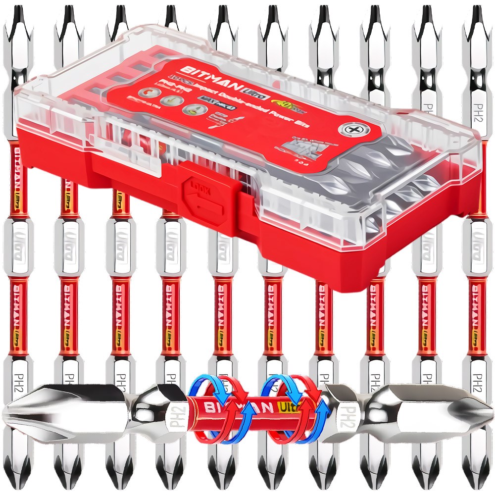 비트맨 울트라 110mm 전동 드릴 드라이버 비트 자석 토션비트 십자 육각 임팩 드릴비트 10pcs 세트 BPH20110-ULTRA 25,000원
