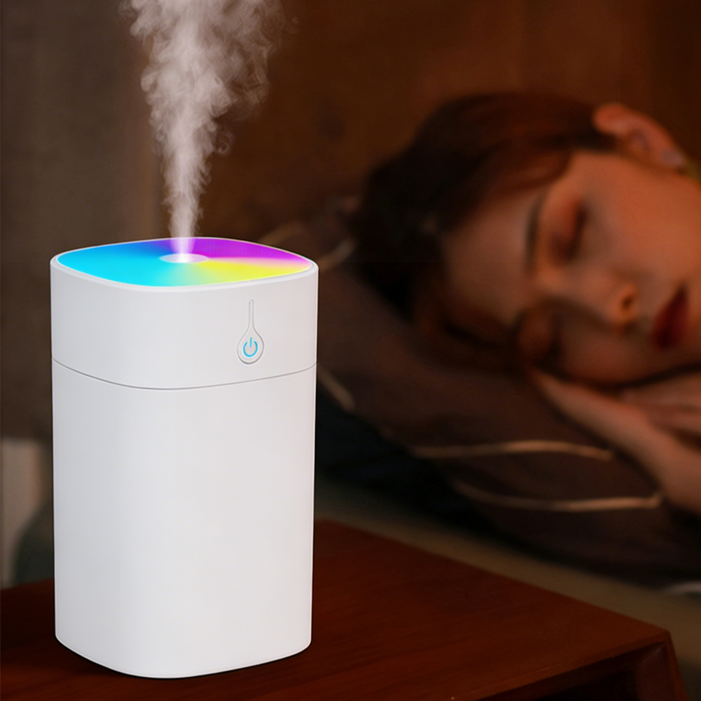 CCAGU 미니 가습기 무소음 초음파 2in1 무드등 사무실 탁상용 차량용 가정용, 화이트 34,900원