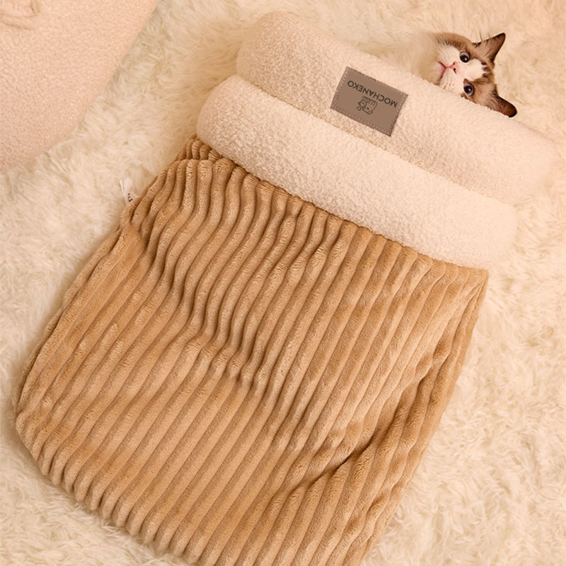모카네코 고양이 침낭형 극세사 숨숨집, 1개, 베이지 16,900원