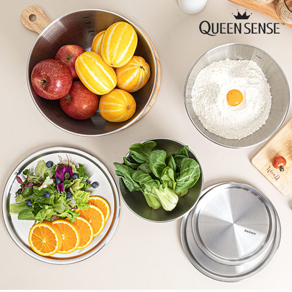 퀸센스 스텐 믹싱볼 6P세트 쟁반뚜껑포함 베이킹믹싱볼 스텐볼 39,900원