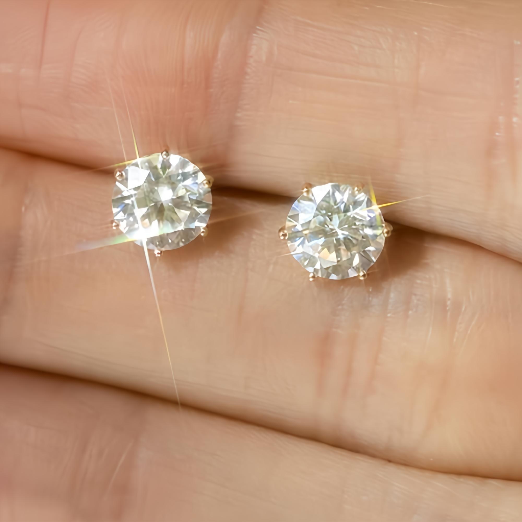 엑설런트컷팅 모이사나이트 1캐럿 6프롱 솔리테어 다이아 골드 귀걸이 고급 선물 패키지 71,900원