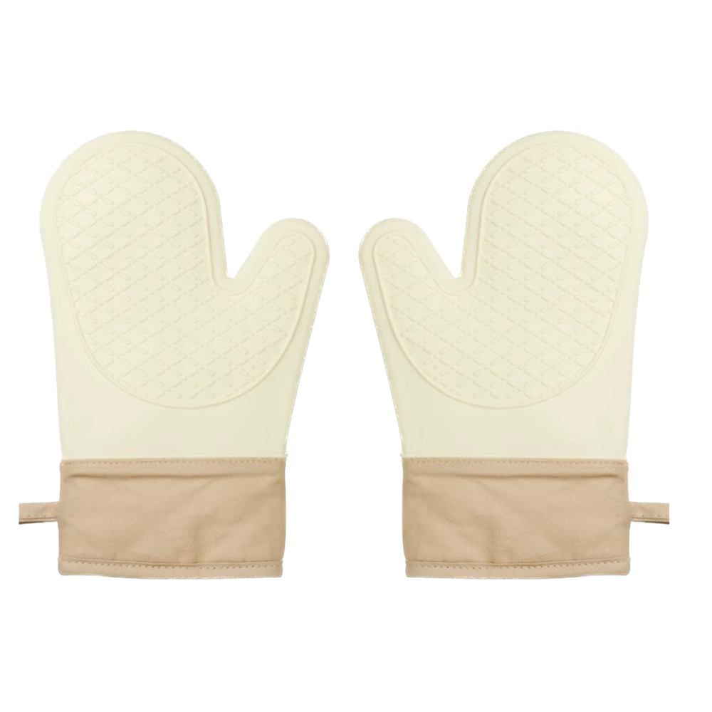 위시피키 내열 미끄럼방지 실리콘 오븐장갑, 1세트, 베이지 벙어리형 10,100원