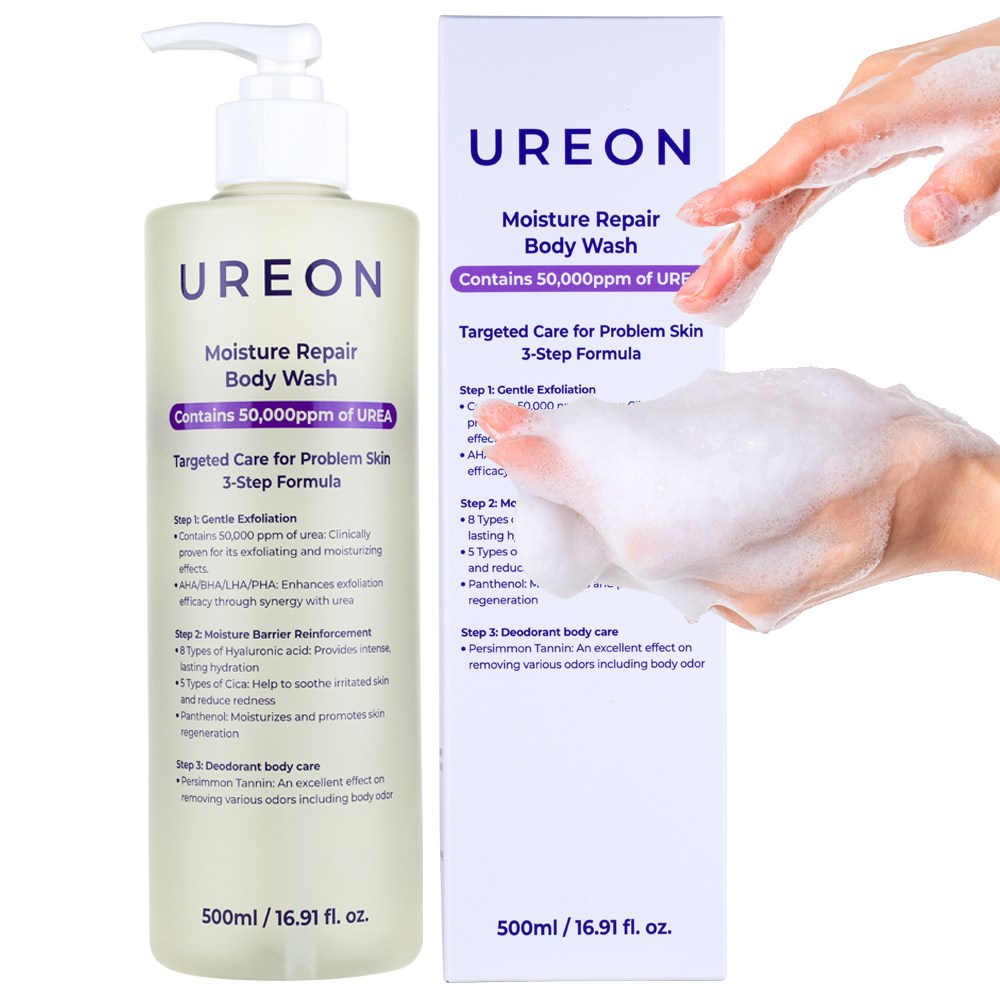 우레온 모이스처 리페어 바디워시 1회사용 피부 각질 88.6% 개선 체취 99.9% 개선 여드름 등드름, 1개, 500ml 28,140원