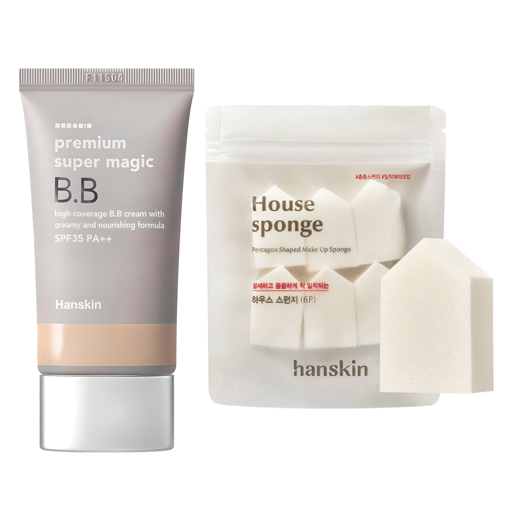 한스킨 프리미엄 수퍼 매직 비비크림 SPF35 PA++ 45g + 하우스 스펀지 6매 19,370원