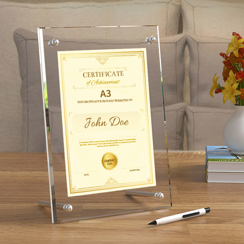 마벨인홈 사선컷팅 등록증 광고 홍보 메뉴판 안내물 스탠드 아크릴 액자, 1개, 투명 12,900원