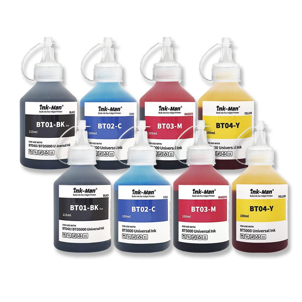 잉크맨 브라더 전기종 호환 무한공급기 무한 리필 잉크, BT 115ml+100ml 4색 2세트, 1개 22,200원