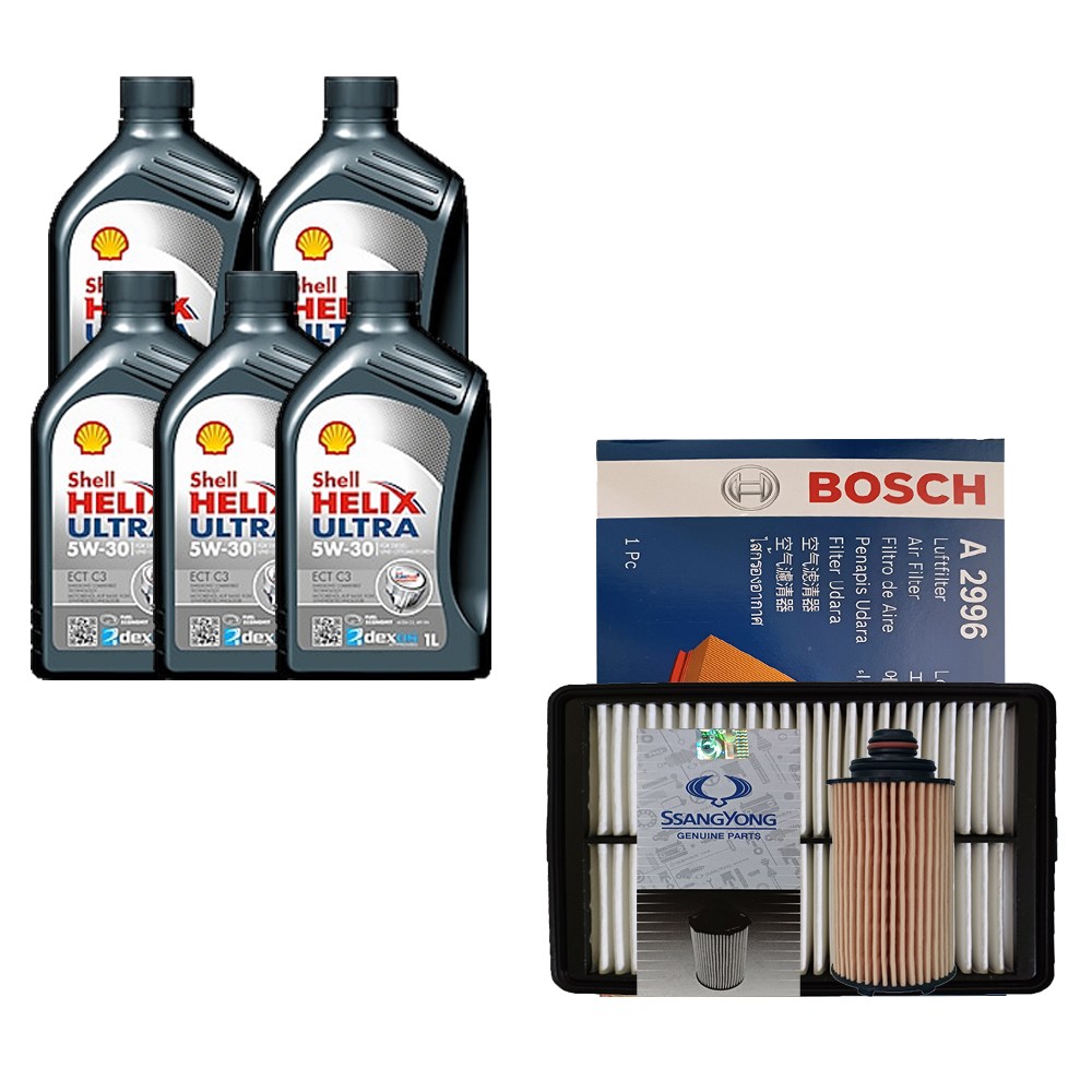 티볼리에어 1.6 디젤 쉘 힐릭스 울트라 ECT C3 5W30(5L) 엔진오일 필터세트 3009-2660 113,680원