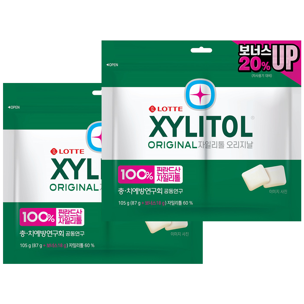 롯데자일리톨 오리지날 리필, 105g, 2개 10,730원
