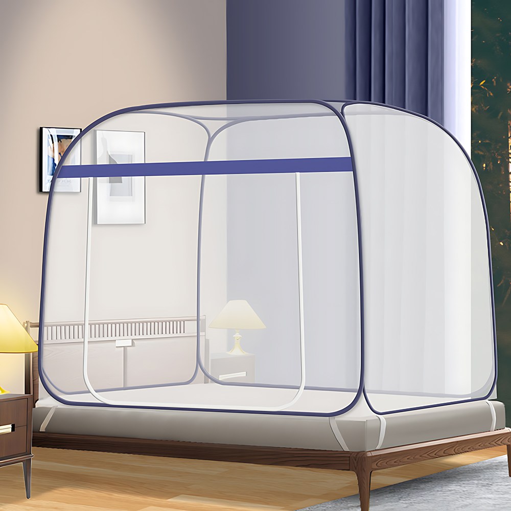 원터치 스퀘어앵글 돔 모기장 미세 방충망 침대 대형 접이식, 블루 19,500원