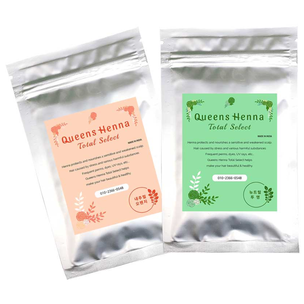 1+1 퀸즈 토탈셀렉트 100g 천연헤나염색 부터 빠른새치염색, 내추럴오렌지+뉴트럴투명(천연) 19,800원