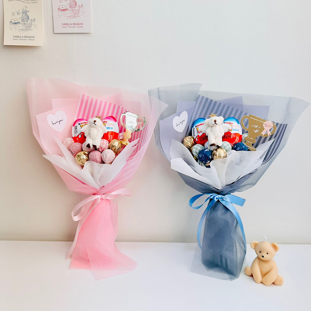 천사곰 킨더조이 사탕 초콜렛 꽃다발 14,500원