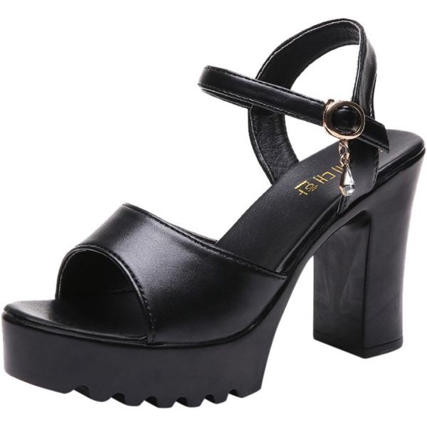 샌들 웨지 버클 피쉬 하이 플랫폼 슬로프 여성 활 모양 레오파드 프린트 1979604 69,000원