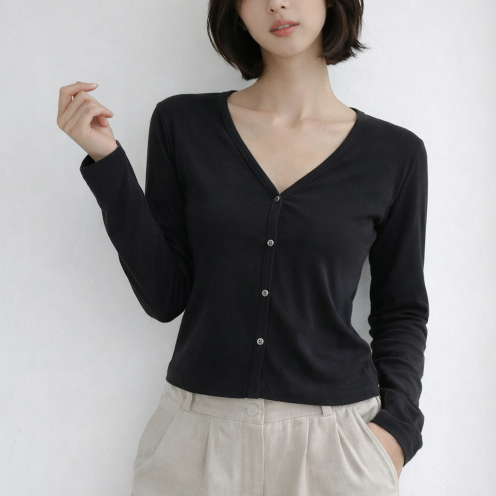 라라온 여성용 여리핏 브이넥 크롭 가디건 25TSP3467 22,900원