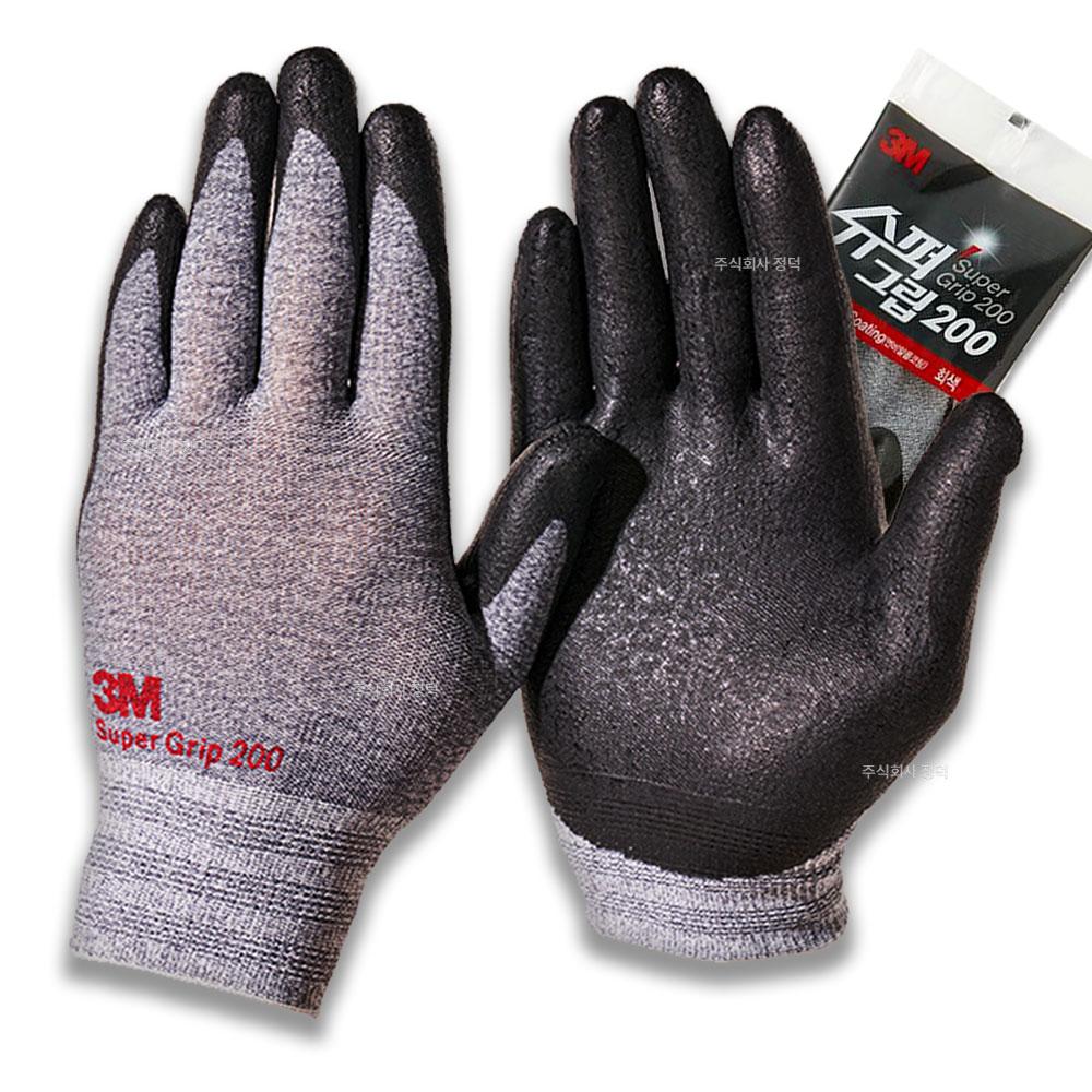 3M 쓰리엠 슈퍼그립 200 NBR 코팅 터치 안전장갑 그레이, 5개, 그레이 11,010원