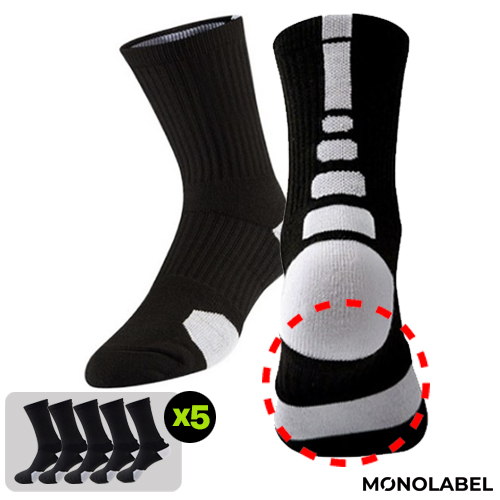 모노라벨 작업용 안전화 통풍 이중 쿠션 러닝 스포츠 양말, 블랙5종, 1개 13,900원