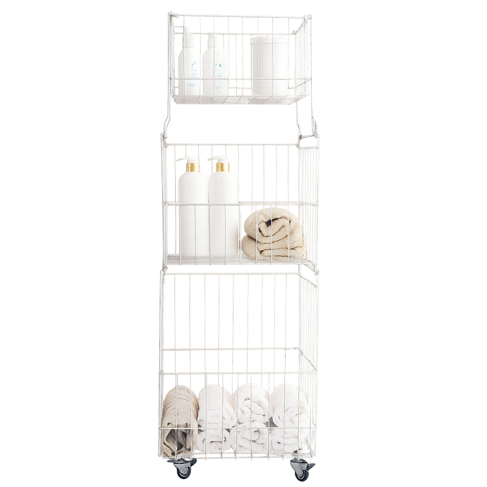 리빙제이 리얼 올 스텐 304 이동식 대용량 세탁 빨래바구니 보관 통 트롤리 2단 128,000원