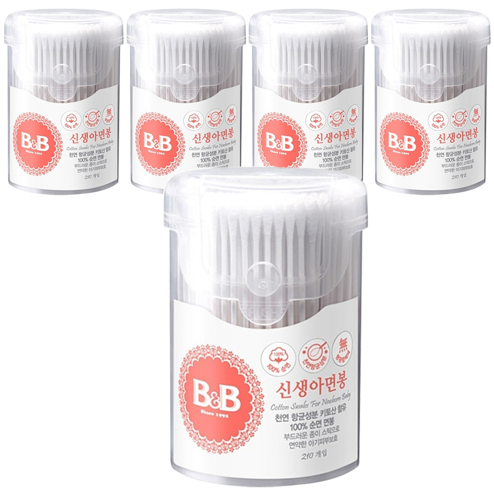 비앤비 신생아 면봉, 210개입, 5개 22,500원