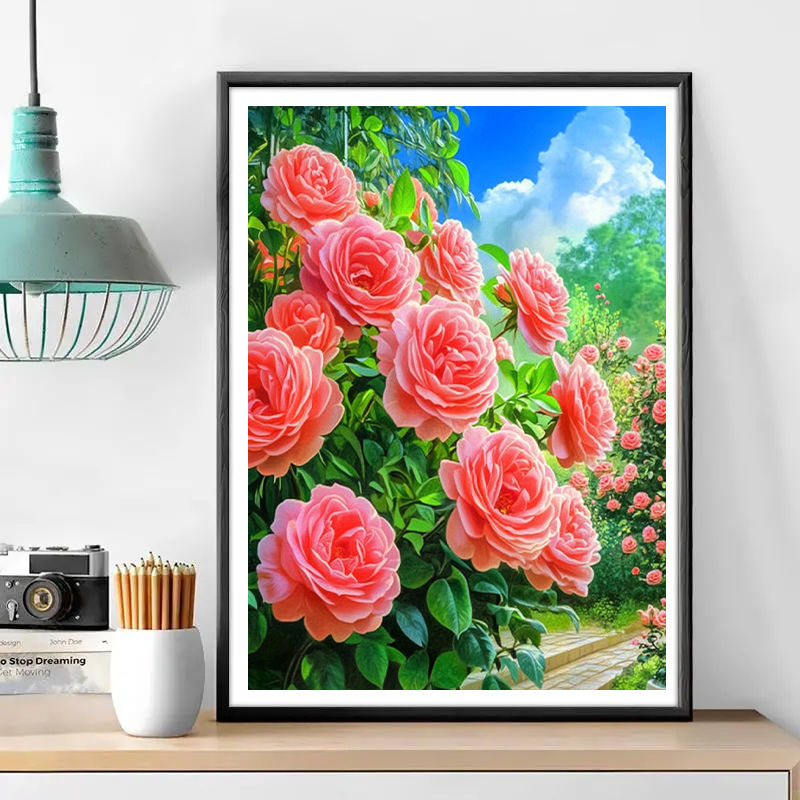 장미꽃보석십자수 캔버스형 세트 원형비즈 십자수 DIY키트 50x40cm 3D 대형 재물 선물용 풍수 인테리어 취미생활추천 23,800원