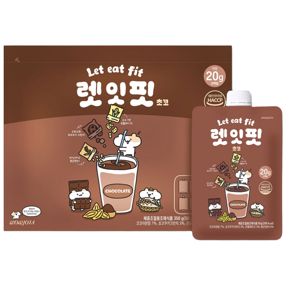 렛잇핏 단백질 쉐이크 초코 맛있는 한끼 식사대용 1주 플랜 21,800원