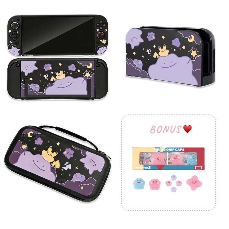 스위치2 휴대용 풀커버 케이스 베이스 쉘 세트 NS2 nintendo switch2, 1개, NS2 메타몽 블랙 3종 세트 68,200원