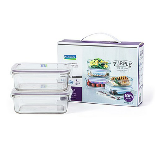 글라스락 퍼플에디션 직사각 홈 2조 밀폐용기 세트 462,470원