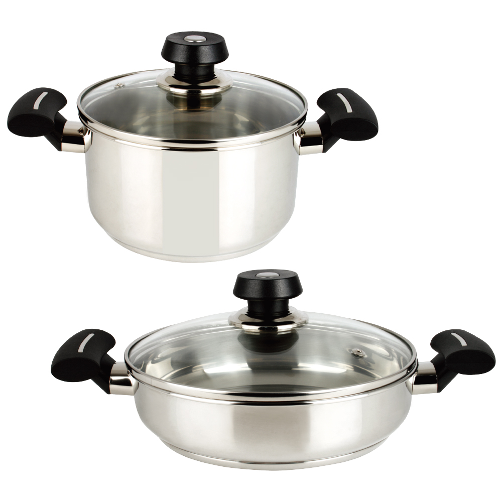 리빙글로리 모던 인덕션 3중바닥 양수냄비 18cm + 전골냄비 22cm 세트 스텐 72,130원