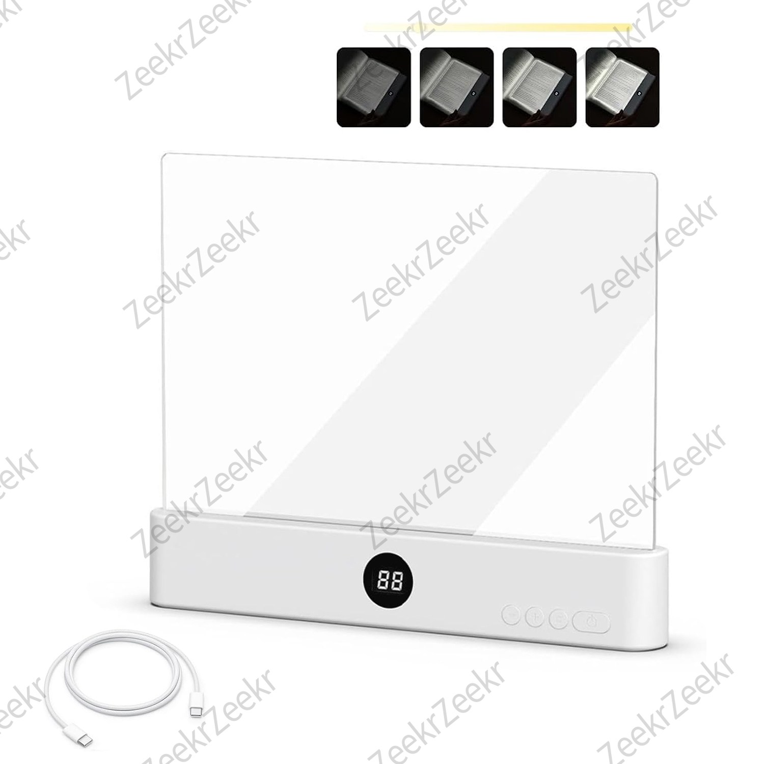 Zeekr 투명 LED 패널 독서등 북라이트 충전식 3색조절 타이머 메모가능 시력보호 28,500원