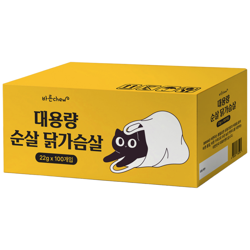 바른츄 고양이 간식 대용량 순살 닭가슴살, 100개, 22g, 닭가슴살 19,900원