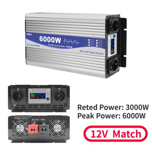 차량용 12V 220V 인버터 순수정현파인버터60hz 6000w 8000w 12000w 순수 정현파 전력 변환기, 태양광 자동차 전압 변압기, 24V, 48V, AC 230V, 6 392,590원