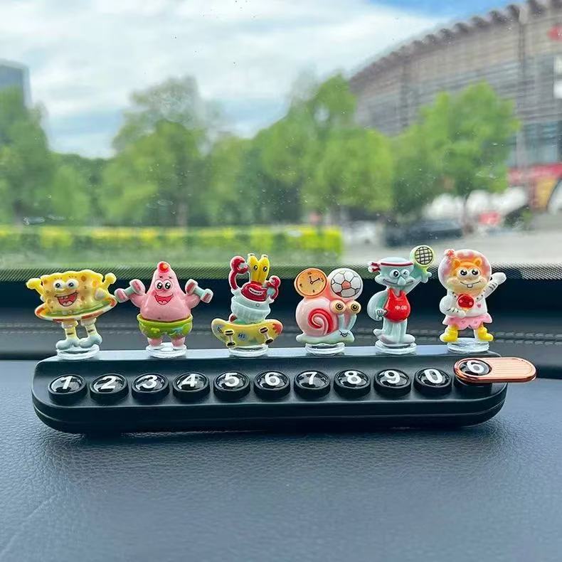 넘버링카 자동차 전화번호판 주차번호판 자전거 스펀지밥 주차알림판 주차안내판, 1개, 연두+검정 7,900원