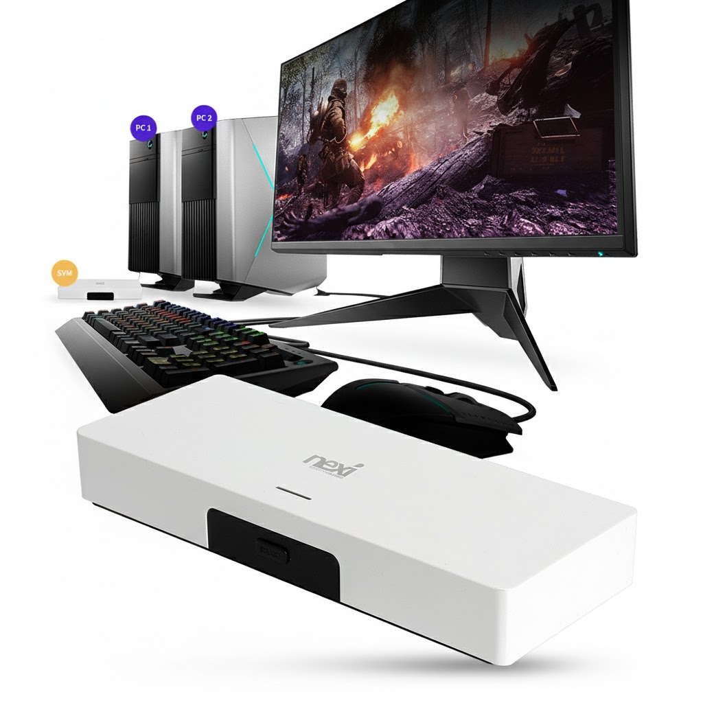 4K 2포트 HDMI KVM PC 본체 2대 스위치 키보드 마우스 공유기 31,000원