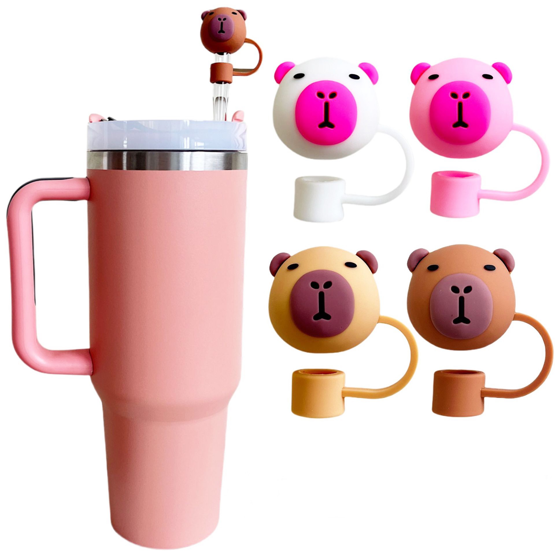 샤샤리사 스탠리 텀블러 호환 빨대마개 귀여운 카피바라 캐릭터 4종세트 7,250원