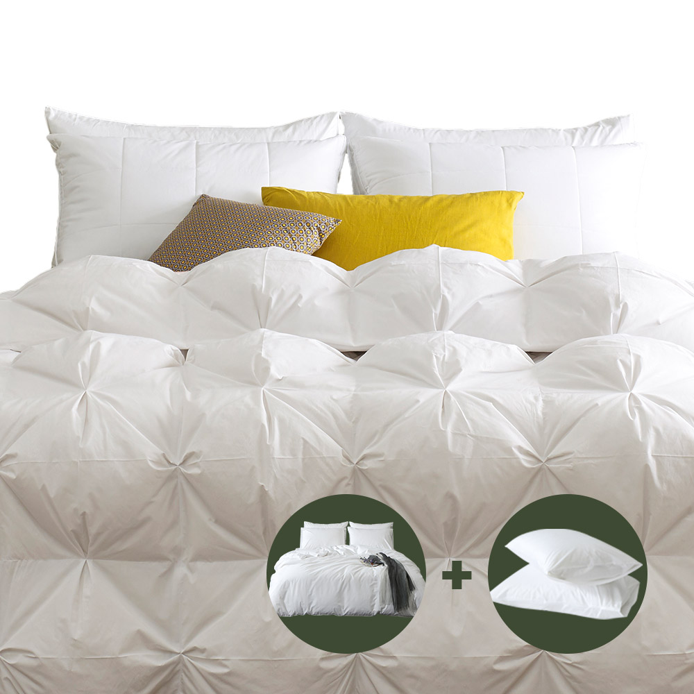 [올인원 웨딩패키지] [헝가리90%] 스노우 구스다운세트(구스이불+베개+커버 풀세트) 1,098,200원