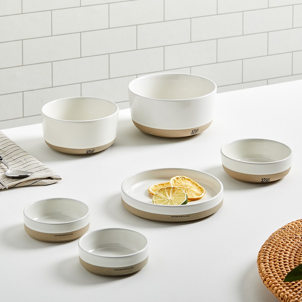 마시프렌치 포개다 도자기 싱글 식기세트 6종/찬기/접시/공기/대접, 크림아이보리, 1개 29,900원