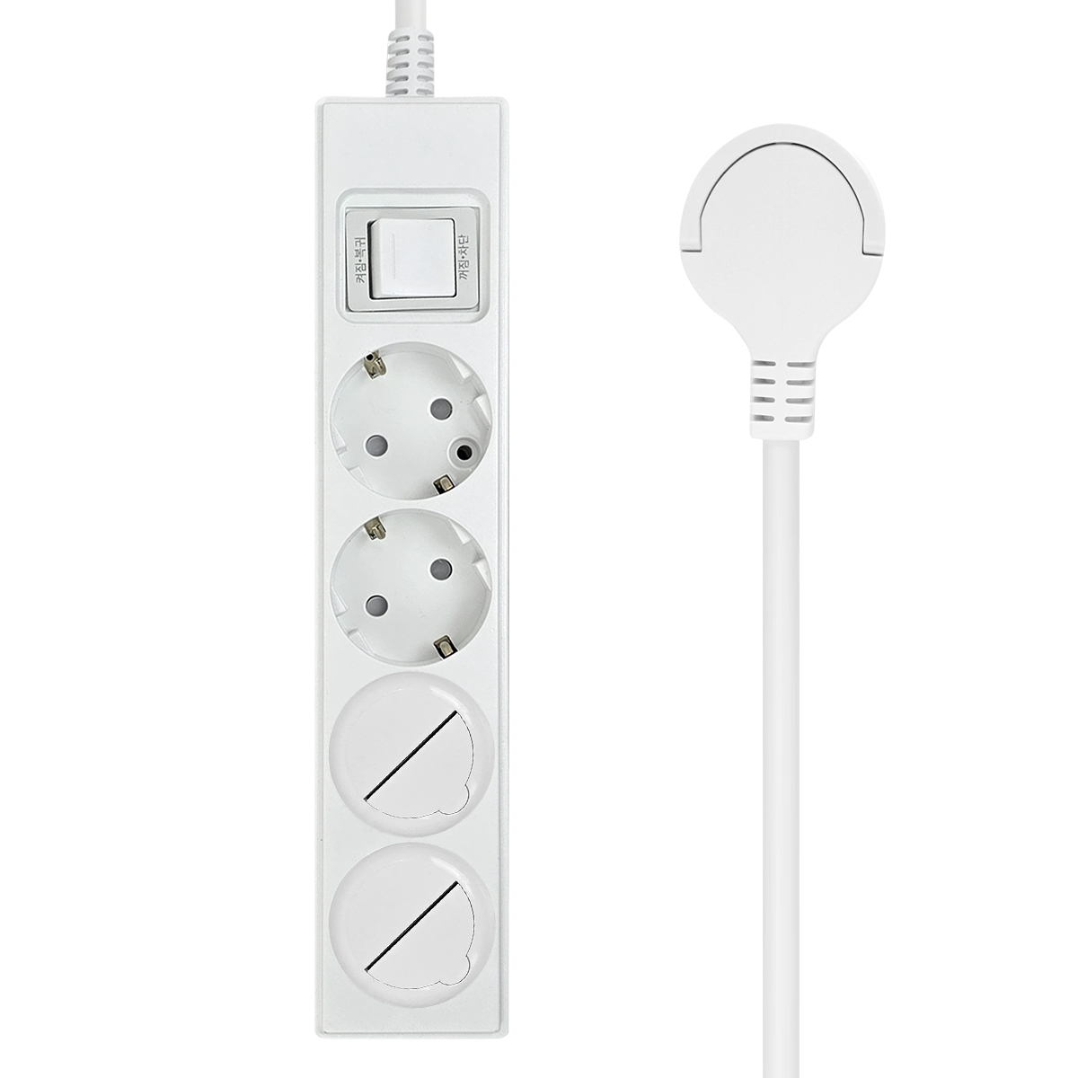 원스탑 제로갭 국산 납작멀티탭 과부하차단 통합 절전스위치 4구 16A, 안전커버2p 14,500원