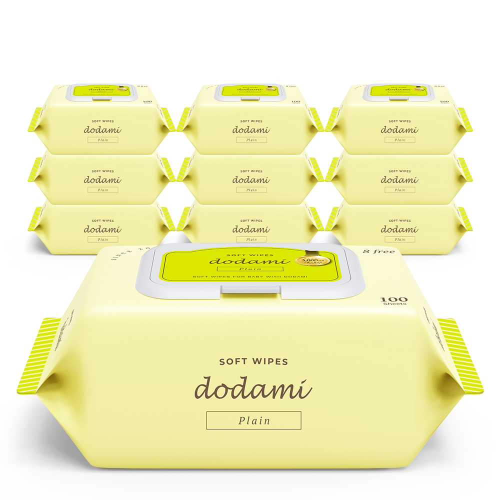도담이 소프트 플레인 유아 물티슈 캡형, 100매, 10개 13,500원