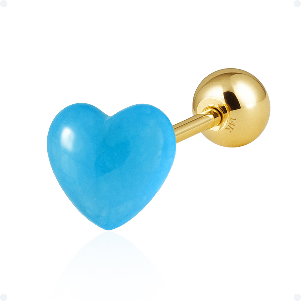 쥬넬 14K 파스텔 천연쿼츠 하트 원석 피어싱(6 color) 63,400원