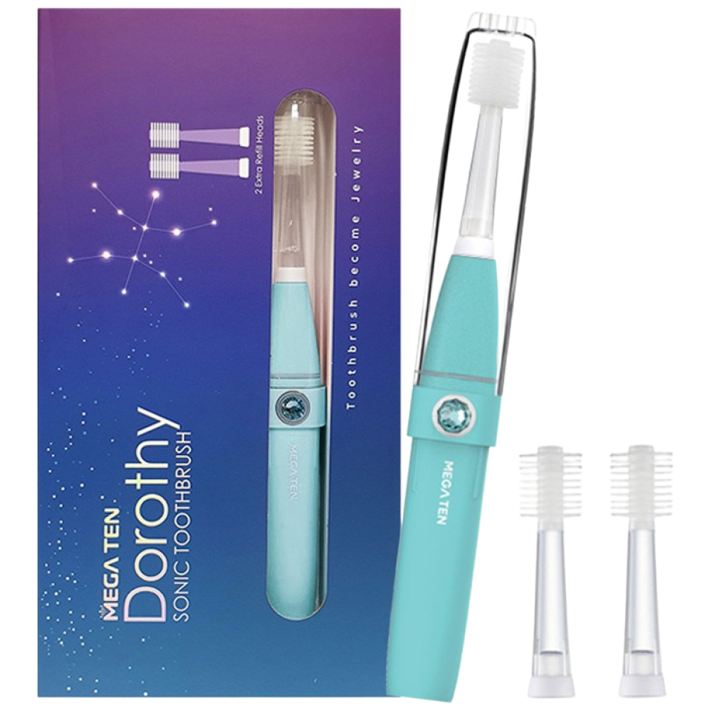 [메가텐도로시]스와로브스키 엘리먼트 주니어성인용 음파전동칫솔 도로시 3in1 8단모 (본품1+리필2), 아쿠아스카이, 1개 35,000원