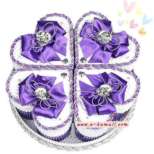 퍼플와인 하트 4조각 골판지케이크 선물상자(골판지케익,모형케잌,초콜릿,사탕 선물상자), 1개 33,900원