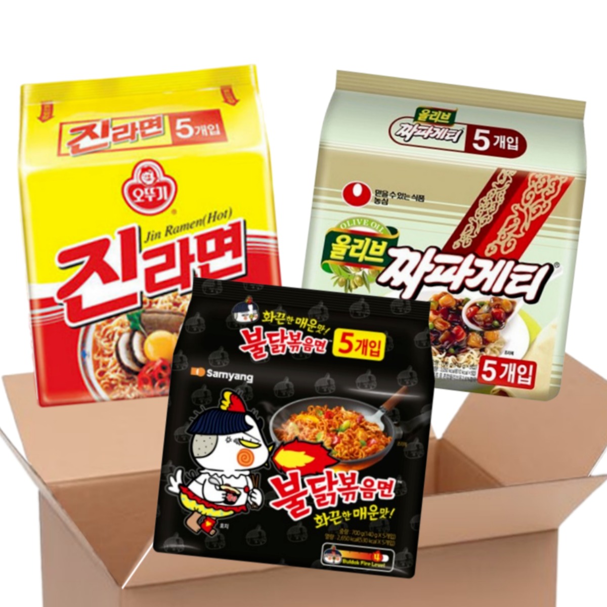 [맛슐랭] 멀티팩 봉지라면 진라면 5+짜파게티 5+불닭볶음면 5, 1세트 17,400원