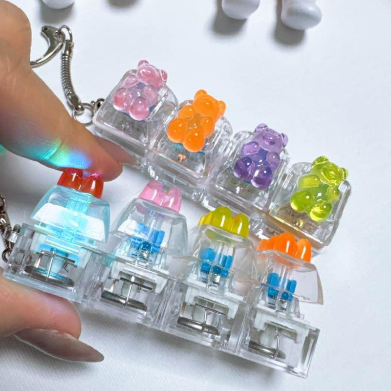 picknic 투명 키보드 키캡 led 과일 동물 키링 키홀더 8,900원