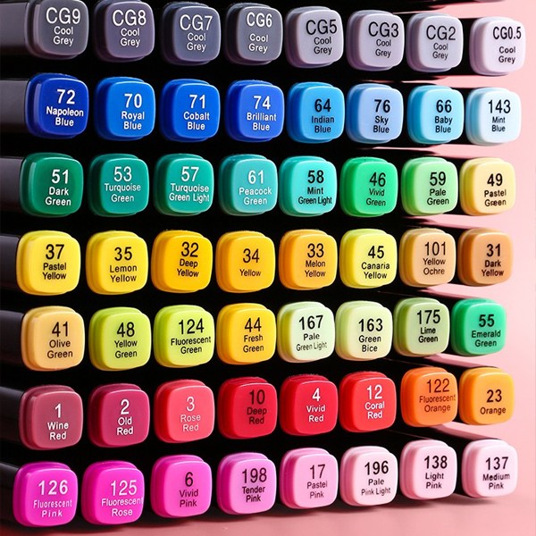 [5시건 당일배송] 파격할인 REGN 더블헤드 트윈마카펜 디자인 마카세트 미술 유성마커펜 80색 12,500원