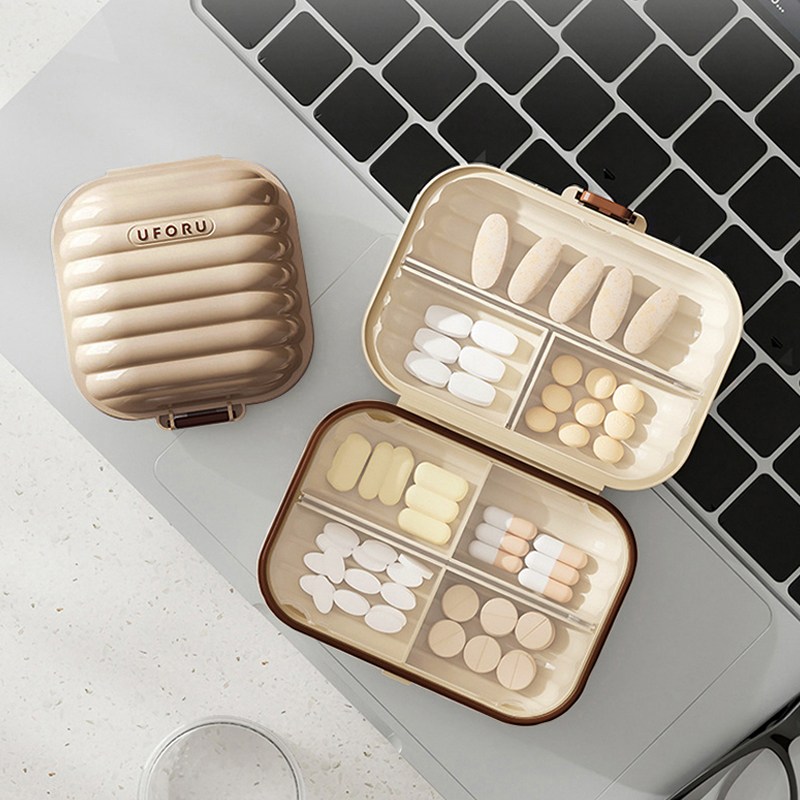 디모어 심플모던 간편 일주일 영양제 알약 케이스 소+대형 세트 밀크브라운, 1세트 9,900원