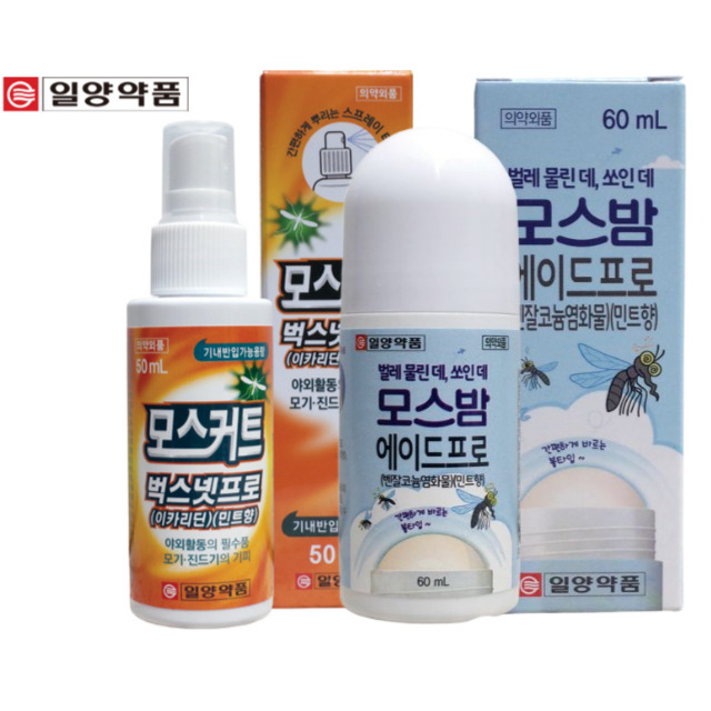 일양약품 모기기피제 모스커트 50ml x1 / 바르는 물파스 모스밤 60ml x1 세트 7,000원