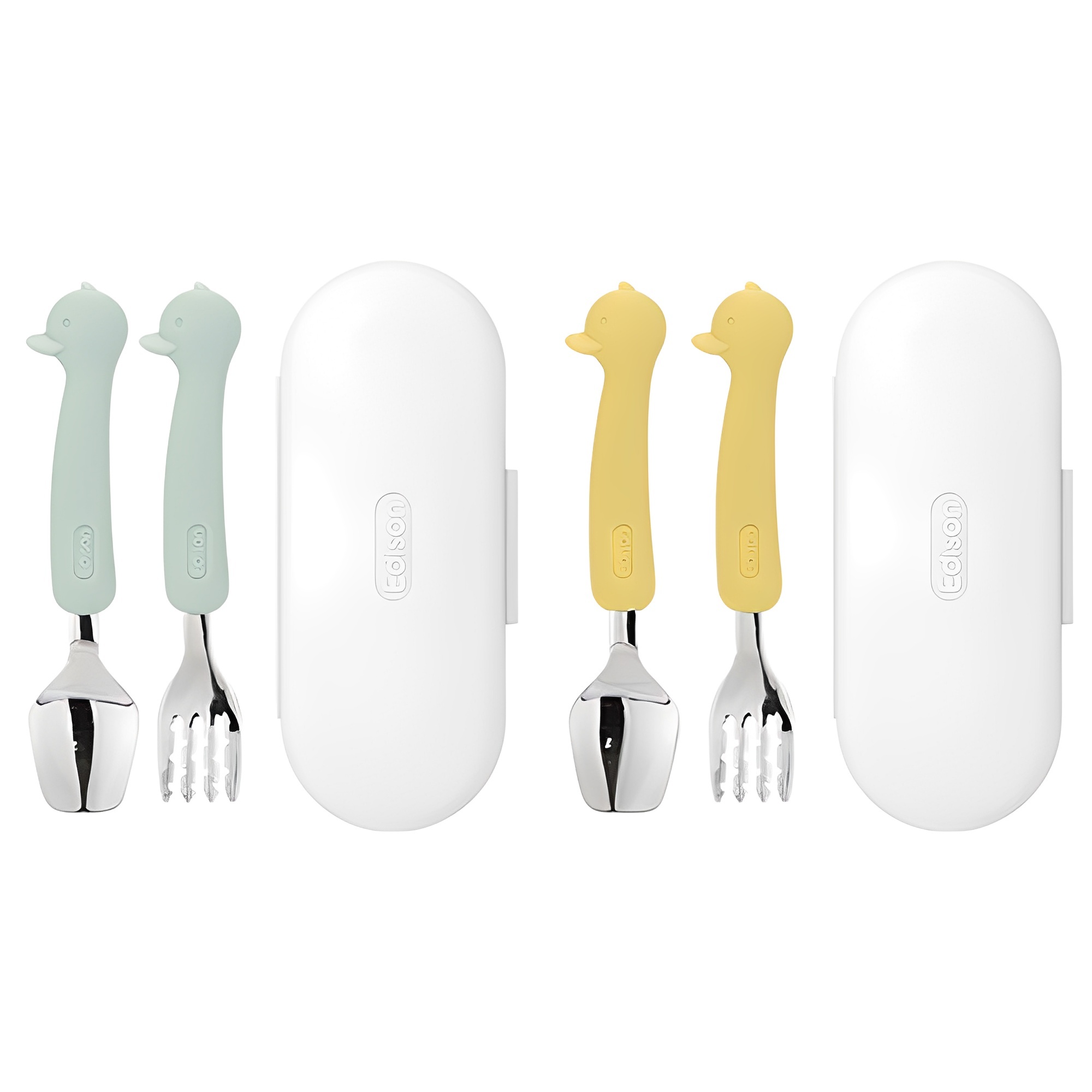 에디슨 유아 실리콘 스푼 포크 케이스 2종 세트 24,900원