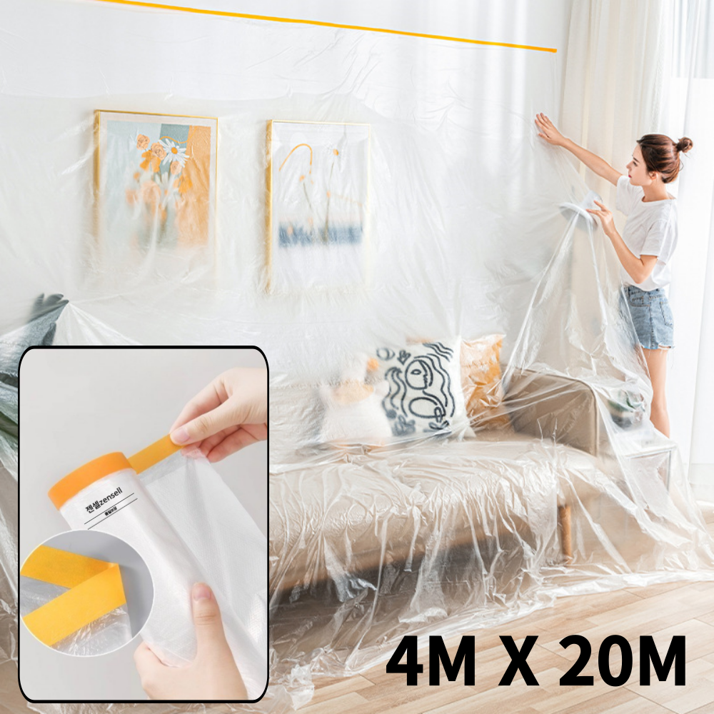 젠셀 붙이는 대형비닐덮개 보양 비닐 마스킹 커버링 테이프 4m X 20m 7,990원