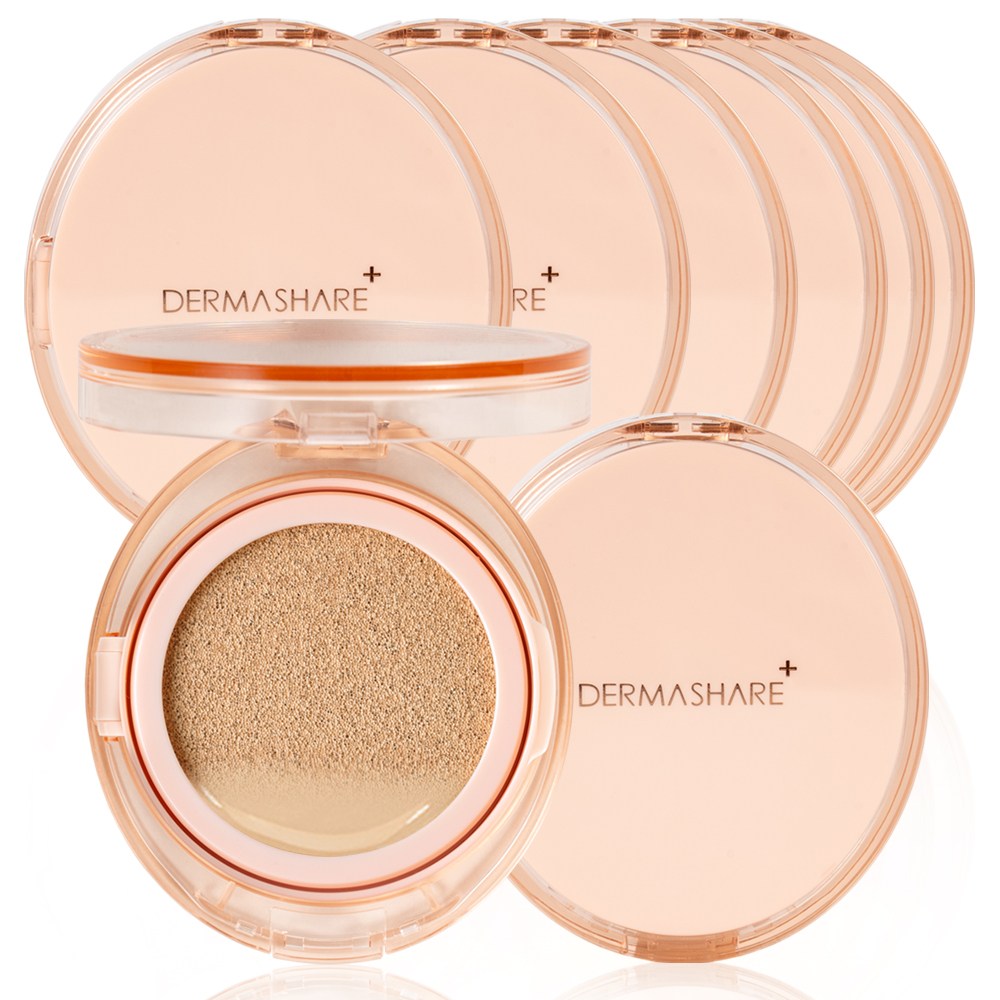 비건 더마쉐어 롱래스팅 에어 픽싱 벨벳 세미 매트 퍼팩트 커버 쿠션 파운데이션, 21호 아이보리, 8개 77,000원