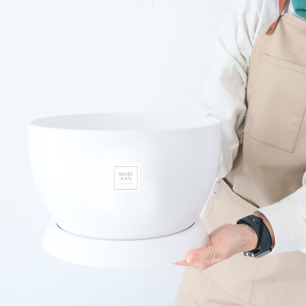 모리앤 원형로루 무광 플라스틱 화분 + 받침 세트, 화이트, 1개 15,900원